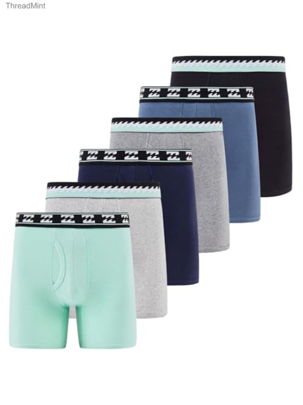 Men's Cotton Stretch Boxer Briefs 6 Pack Breathable Tagless Underwear